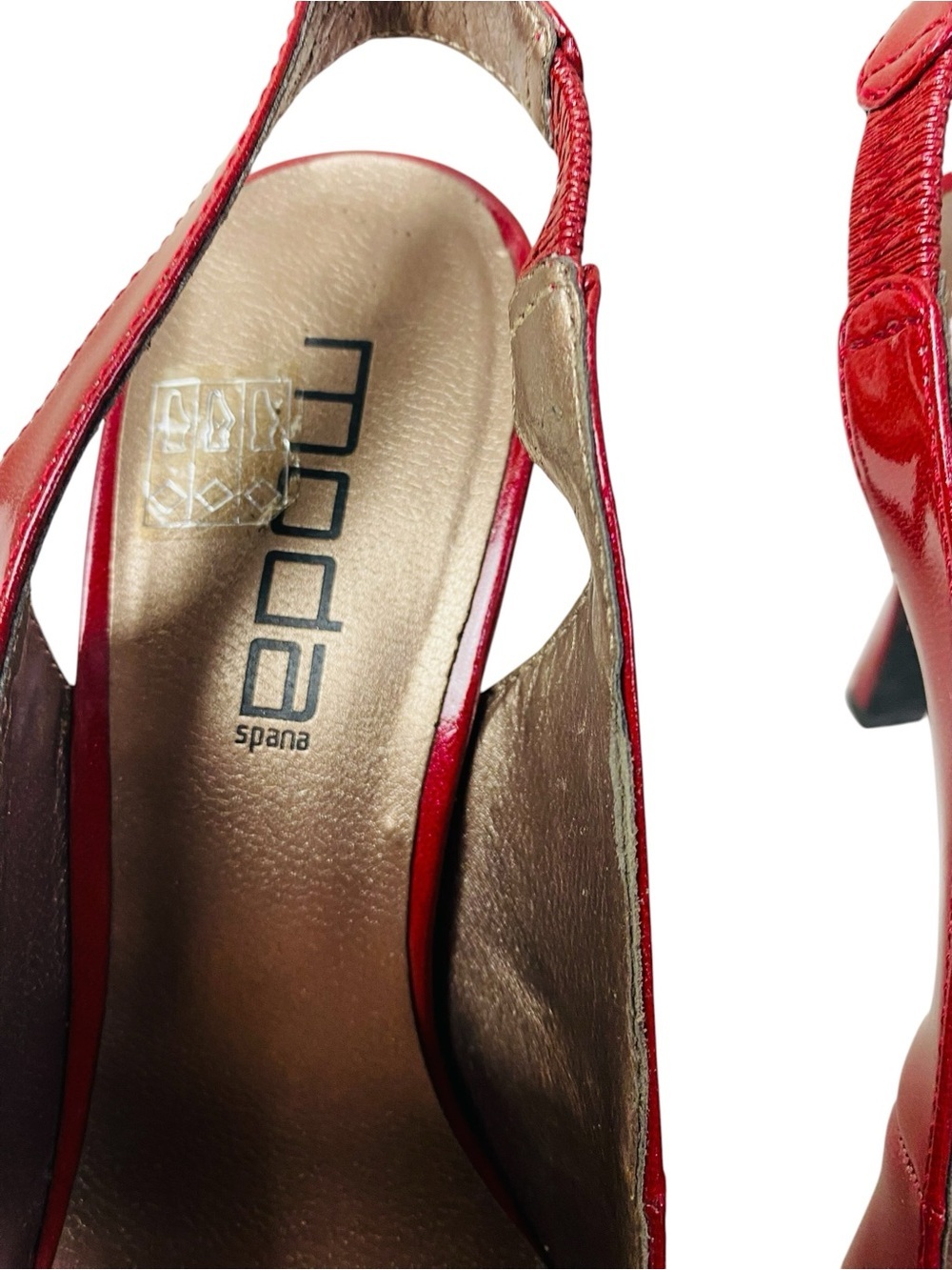 Moda Karah Red Patent Leather Slingback Pumps Size 9 - Picture 3 of 6